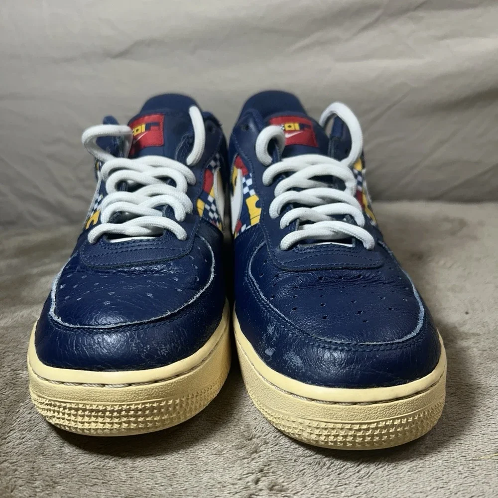 Nike Air Force 1 07 LV8 Nautical Redux Mens 8 Midnight Navy Flags AR5394-400